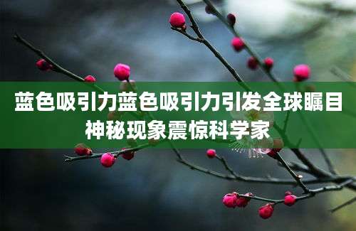 蓝色吸引力蓝色吸引力引发全球瞩目神秘现象震惊科学家