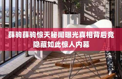 薛驹薛驹惊天秘闻曝光真相背后竟隐藏如此惊人内幕