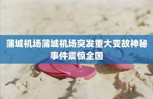 蒲城机场蒲城机场突发重大变故神秘事件震惊全国