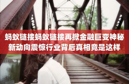 蚂蚁链接蚂蚁链接再掀金融巨变神秘新动向震惊行业背后真相竟是这样