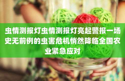 虫情测报灯虫情测报灯亮起警报一场史无前例的虫害危机悄然降临全国农业紧急应对