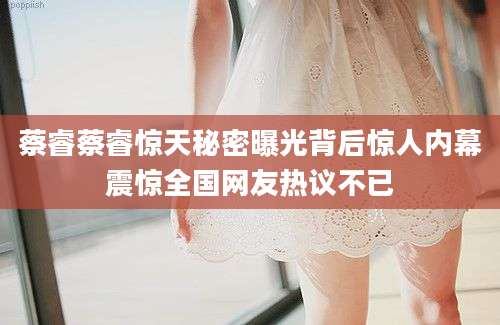 蔡睿蔡睿惊天秘密曝光背后惊人内幕震惊全国网友热议不已