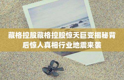 藏格控股藏格控股惊天巨变揭秘背后惊人真相行业地震来袭