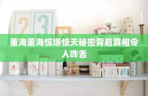 董海董海惊爆惊天秘密背后真相令人咋舌
