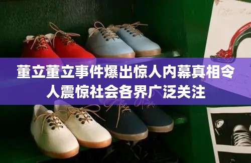董立董立事件爆出惊人内幕真相令人震惊社会各界广泛关注