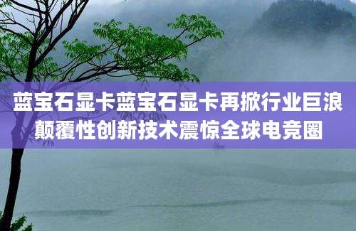 蓝宝石显卡蓝宝石显卡再掀行业巨浪颠覆性创新技术震惊全球电竞圈
