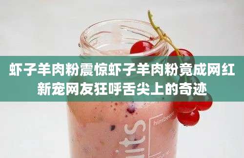虾子羊肉粉震惊虾子羊肉粉竟成网红新宠网友狂呼舌尖上的奇迹