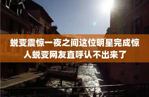 蜕变震惊一夜之间这位明星完成惊人蜕变网友直呼认不出来了