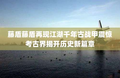藤盾藤盾再现江湖千年古战甲震惊考古界揭开历史新篇章