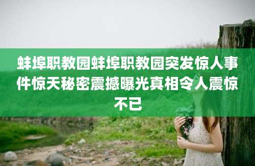 蚌埠职教园蚌埠职教园突发惊人事件惊天秘密震撼曝光真相令人震惊不已