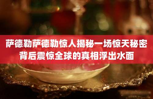 萨德勒萨德勒惊人揭秘一场惊天秘密背后震惊全球的真相浮出水面