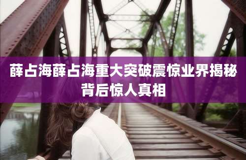 薛占海薛占海重大突破震惊业界揭秘背后惊人真相