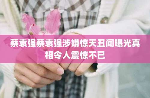 蔡袁强蔡袁强涉嫌惊天丑闻曝光真相令人震惊不已