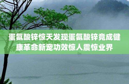 蛋氨酸锌惊天发现蛋氨酸锌竟成健康革命新宠功效惊人震惊业界