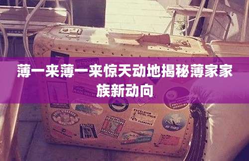 薄一来薄一来惊天动地揭秘薄家家族新动向