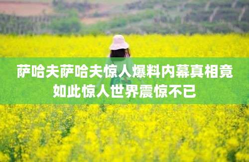 萨哈夫萨哈夫惊人爆料内幕真相竟如此惊人世界震惊不已