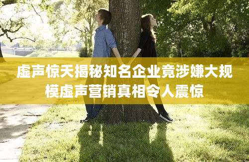 虚声惊天揭秘知名企业竟涉嫌大规模虚声营销真相令人震惊