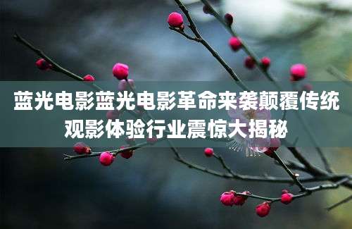 蓝光电影蓝光电影革命来袭颠覆传统观影体验行业震惊大揭秘