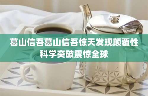 葛山信吾葛山信吾惊天发现颠覆性科学突破震惊全球