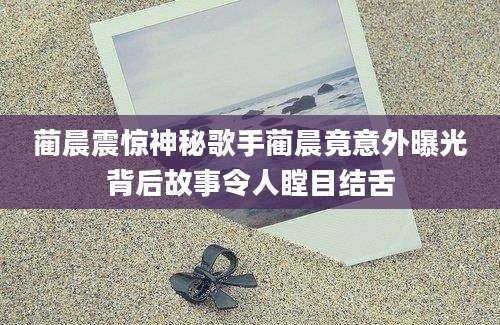 蔺晨震惊神秘歌手蔺晨竟意外曝光背后故事令人瞠目结舌