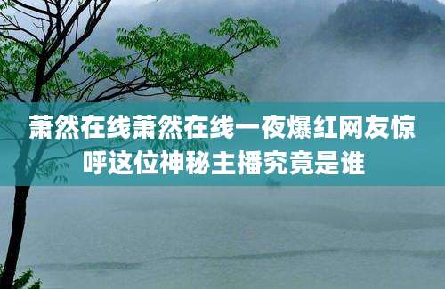 萧然在线萧然在线一夜爆红网友惊呼这位神秘主播究竟是谁