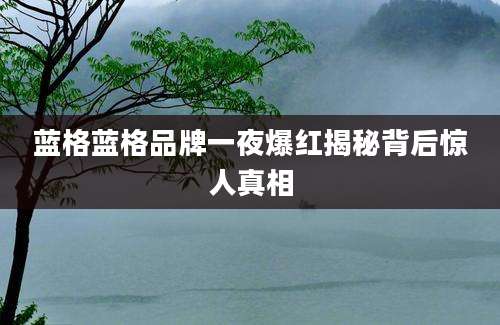 蓝格蓝格品牌一夜爆红揭秘背后惊人真相