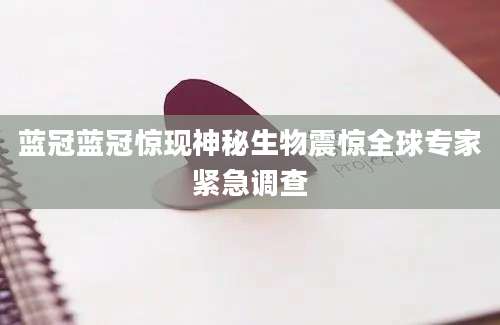 蓝冠蓝冠惊现神秘生物震惊全球专家紧急调查