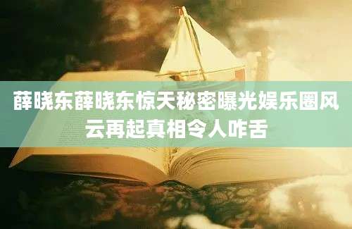 薛晓东薛晓东惊天秘密曝光娱乐圈风云再起真相令人咋舌