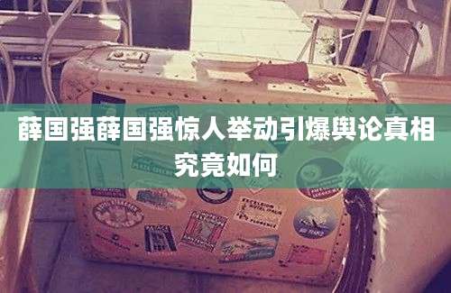 薛国强薛国强惊人举动引爆舆论真相究竟如何