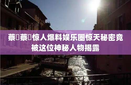 蔡旸蔡旸惊人爆料娱乐圈惊天秘密竟被这位神秘人物揭露