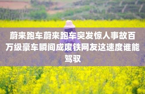 蔚来跑车蔚来跑车突发惊人事故百万级豪车瞬间成废铁网友这速度谁能驾驭