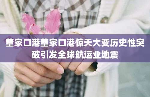 董家口港董家口港惊天大变历史性突破引发全球航运业地震