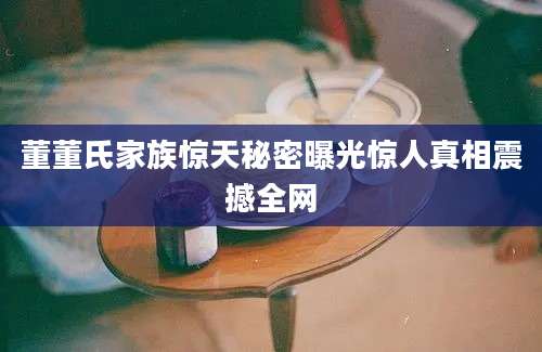 董董氏家族惊天秘密曝光惊人真相震撼全网