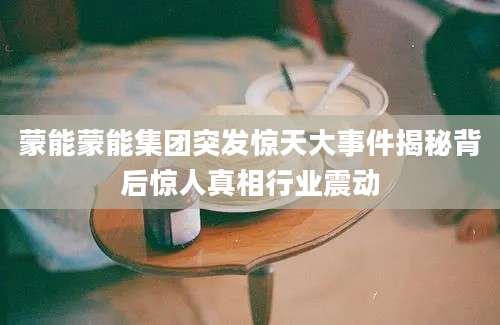蒙能蒙能集团突发惊天大事件揭秘背后惊人真相行业震动