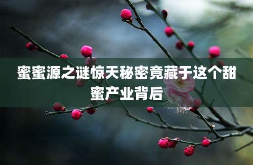 蜜蜜源之谜惊天秘密竟藏于这个甜蜜产业背后