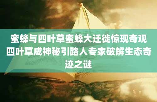 蜜蜂与四叶草蜜蜂大迁徙惊现奇观四叶草成神秘引路人专家破解生态奇迹之谜