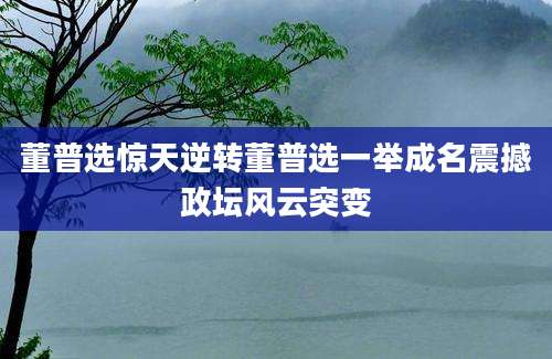 董普选惊天逆转董普选一举成名震撼政坛风云突变