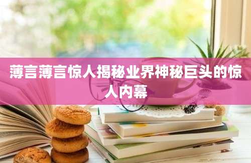 薄言薄言惊人揭秘业界神秘巨头的惊人内幕