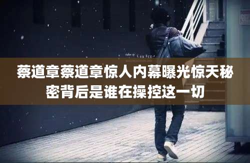 蔡道章蔡道章惊人内幕曝光惊天秘密背后是谁在操控这一切