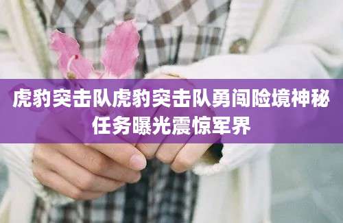 虎豹突击队虎豹突击队勇闯险境神秘任务曝光震惊军界