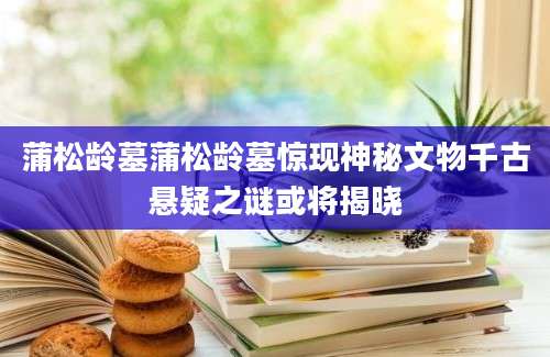 蒲松龄墓蒲松龄墓惊现神秘文物千古悬疑之谜或将揭晓