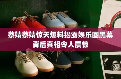 蔡婧蔡婧惊天爆料揭露娱乐圈黑幕背后真相令人震惊