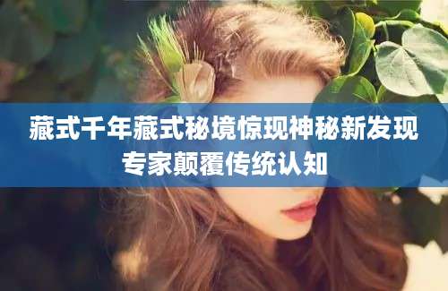 藏式千年藏式秘境惊现神秘新发现专家颠覆传统认知