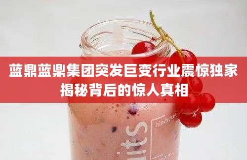 蓝鼎蓝鼎集团突发巨变行业震惊独家揭秘背后的惊人真相