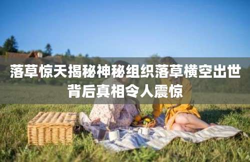 落草惊天揭秘神秘组织落草横空出世背后真相令人震惊