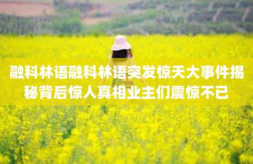 融科林语融科林语突发惊天大事件揭秘背后惊人真相业主们震惊不已