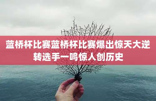 蓝桥杯比赛蓝桥杯比赛爆出惊天大逆转选手一鸣惊人创历史