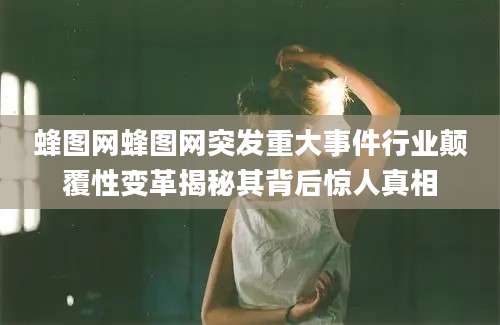 蜂图网蜂图网突发重大事件行业颠覆性变革揭秘其背后惊人真相