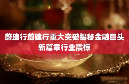 蔚建行蔚建行重大突破揭秘金融巨头新篇章行业震惊