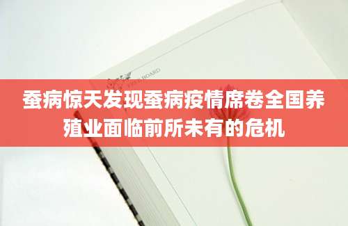 蚕病惊天发现蚕病疫情席卷全国养殖业面临前所未有的危机